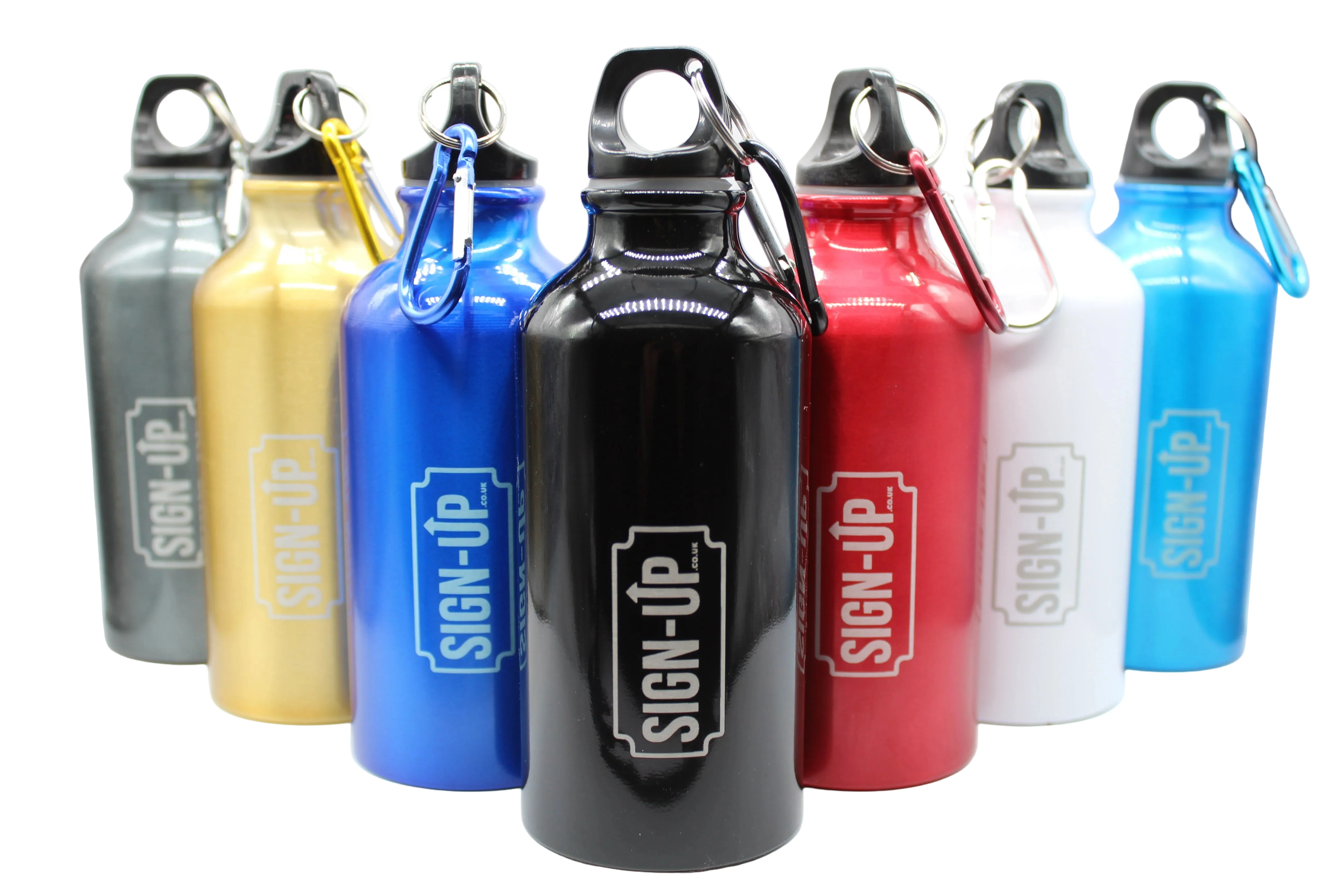 CustomEngraved 400 ml Aluminium Logo Bottle with Carabiner - Image 5