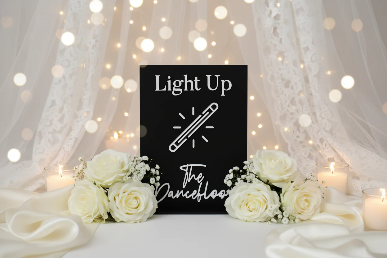 Light Up the Dancefloor Glowstick Wedding Sign - Image 4