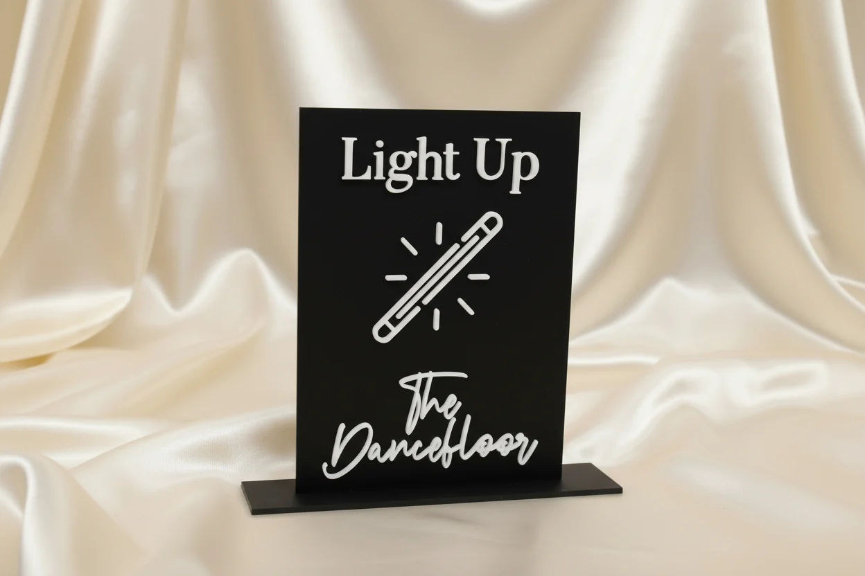 Light Up the Dancefloor Glowstick Wedding Sign - Image 8