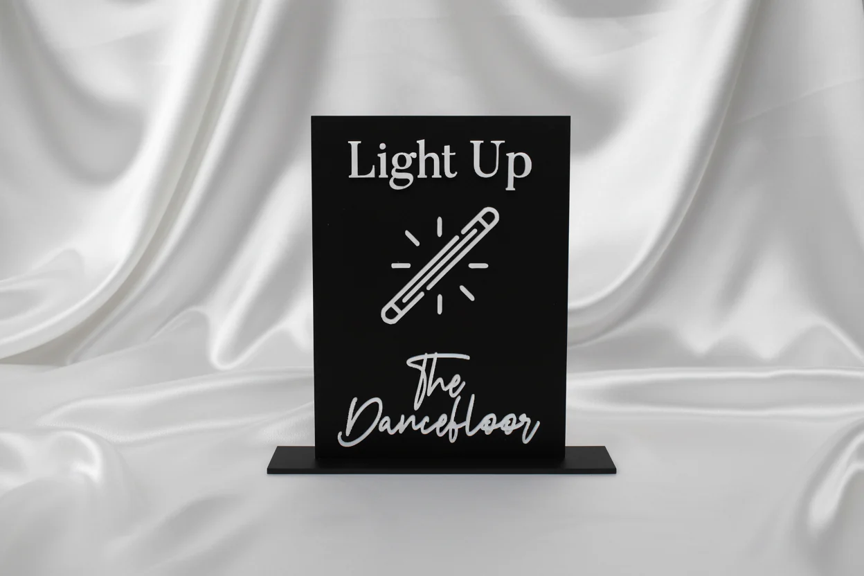 Light Up the Dancefloor Glowstick Wedding Sign - Image 9