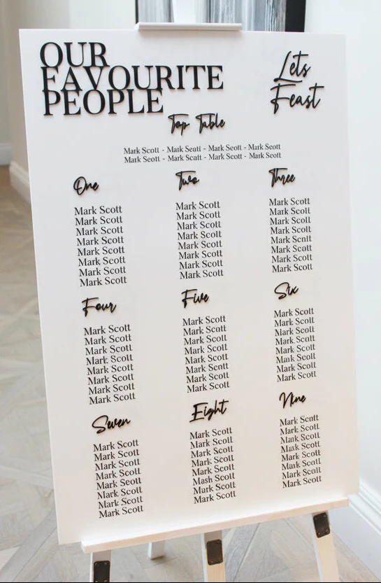 Wedding Seating Plan - Our Favourite People - Image 5