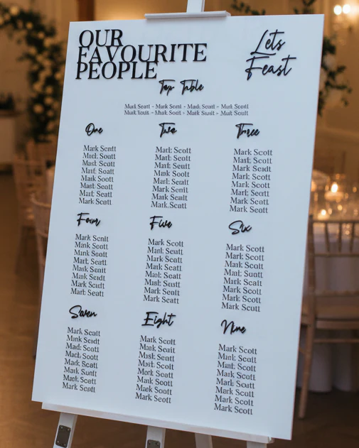 Wedding Seating Plan - Our Favourite People - Image 6